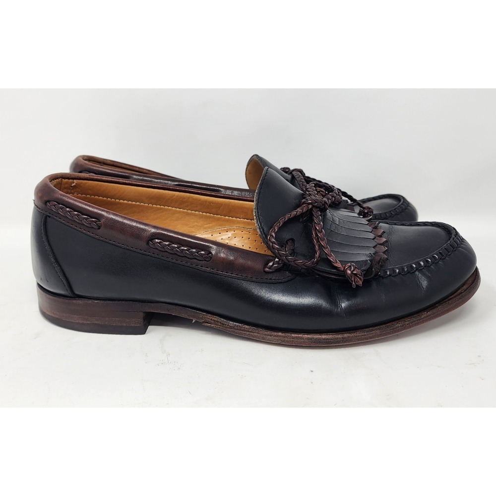 Allen‎ Edmonds Woodstock Kiltie Loafer Two Toned Black Brown Men's Size 9.5D USA